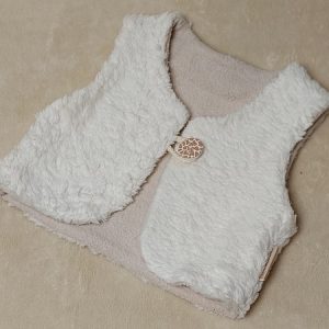 bodywarmer teddy naturel