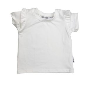 Ruffle – Ecru effen korte mouw