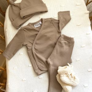 Broekje rib taupe