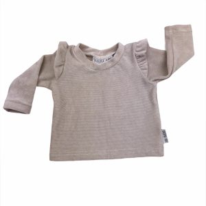 Ruffle – Jersey rib beige lange mouw