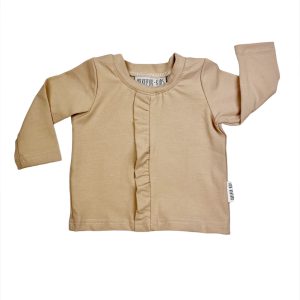 Ruffle op buik – Licht beige lange mouw