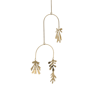 Brass mobile leaves