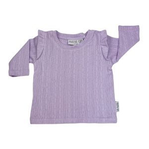Ruffle pointelle – Lila lange mouw