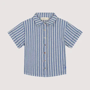 Charlie Petite – Len Blouse – Stripes Light Blue/White