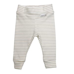 Legging – Beige gestreept rib