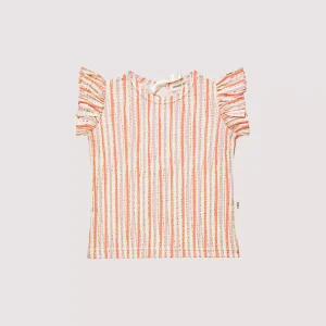 House of Jamie – Ruffled Tee – Gold Stripes