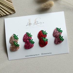 Antislip knipje glitter aardbeitjes