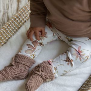 Softie | Merino wollen babyslofjes beige cacao 0-6 maanden
