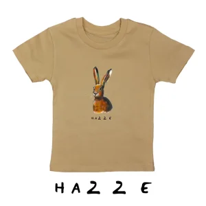 Beige T-shirt met haas