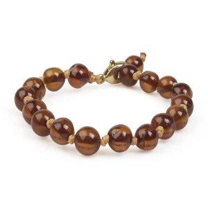 Barnsteen Baby Armband – Cognac – Grünspecht