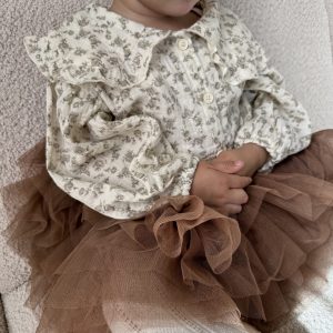 Mousseline blouse met kraag