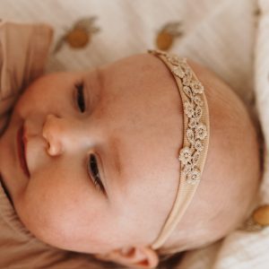 Haarbandje bloemetjes met blad