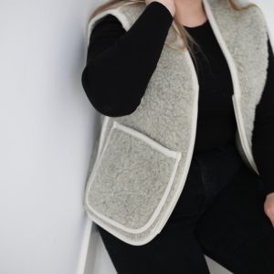 Wollen bodywarmer met rits