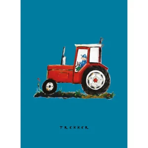 Poster rode tractor